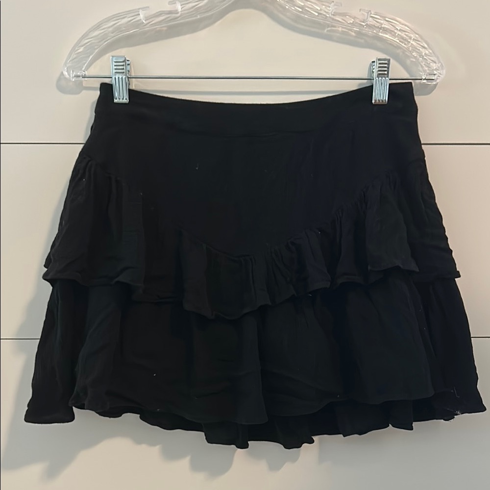 Superdown Revolve Becky Skirt | Black Layered Mini Skirt